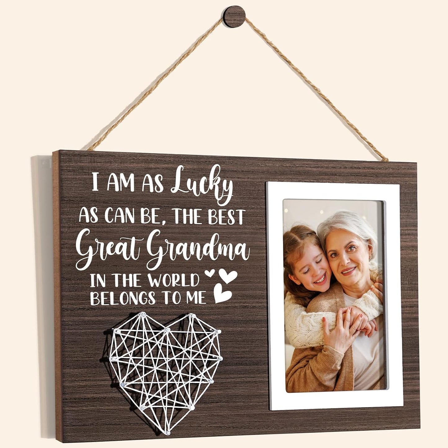 Great Grandma Christmas Gifts Picture Frame, Birthday Gifts for Great Grandma from Grandchildren, Best Great-Grandmother Gift Photo Frame Great-Grandmother Christmas Mothers Day Gift - 4x6 Photo