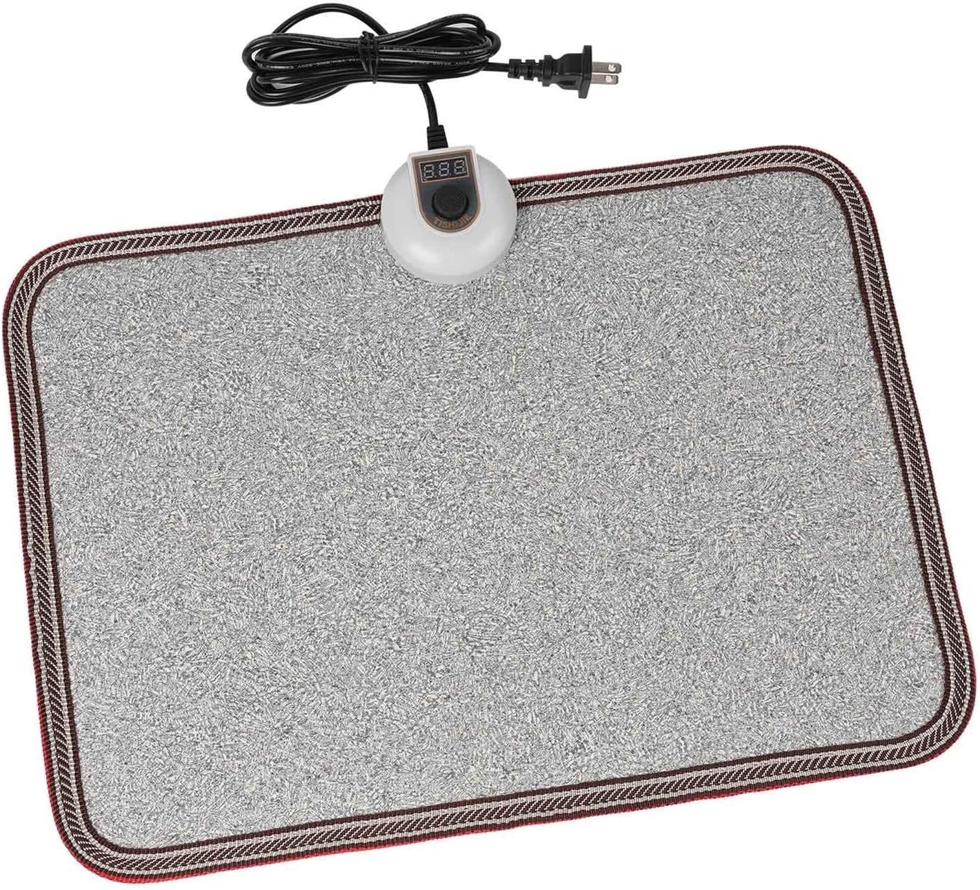 Electric Heated Floor Mats - AC 110V Foot Heater, Heated Foot Warmer Mat Under Desk for Office and Home (Gray)