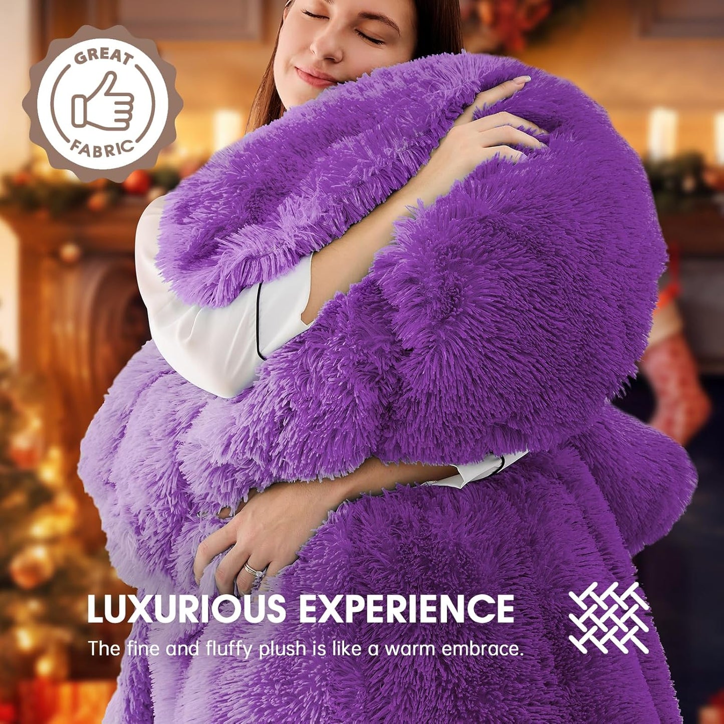 Heated Electric Blanket Throw,Warm Winter Birthday Gifts for Women Her Grandma-Faux Fur with Soft Sherpa,10 Heat Settings,5 Time Settings with Fast Heating, 50x60, Mystic Purple