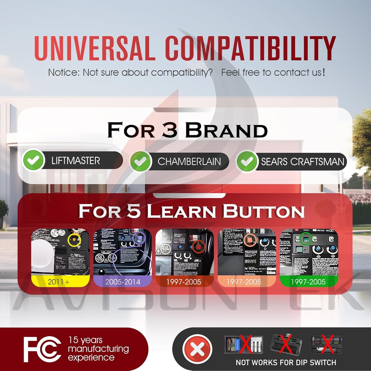 1X 940EV-P2 940ESTD Universal Chamberlain LiftMaster Craftsman Wireless Garage Door Keypad, Security+2.0 MyQ【3-Year-Warranty】