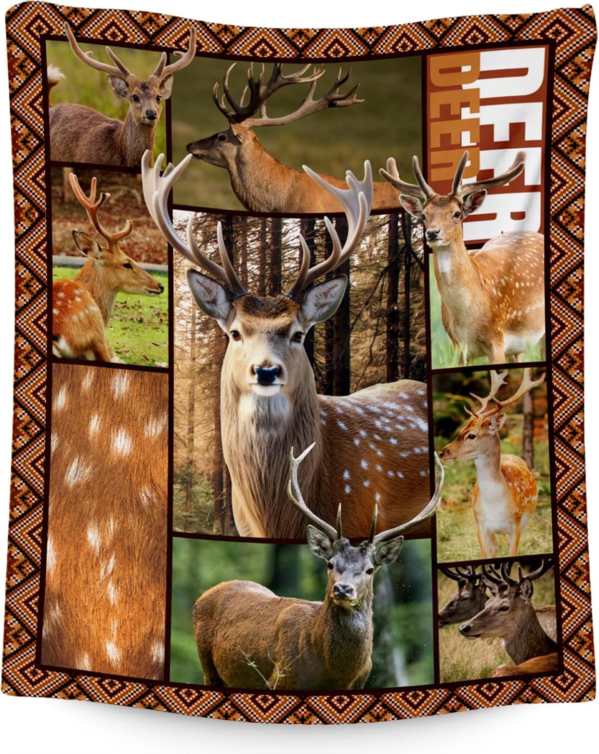 Blankets for Adults, Deer Blanket Gifts for Men Boys, 60"x80" Forest Western Throw Gift for Hunters - Soft, Fuzzy & Cozy Deer Throws Farmhouse Decor