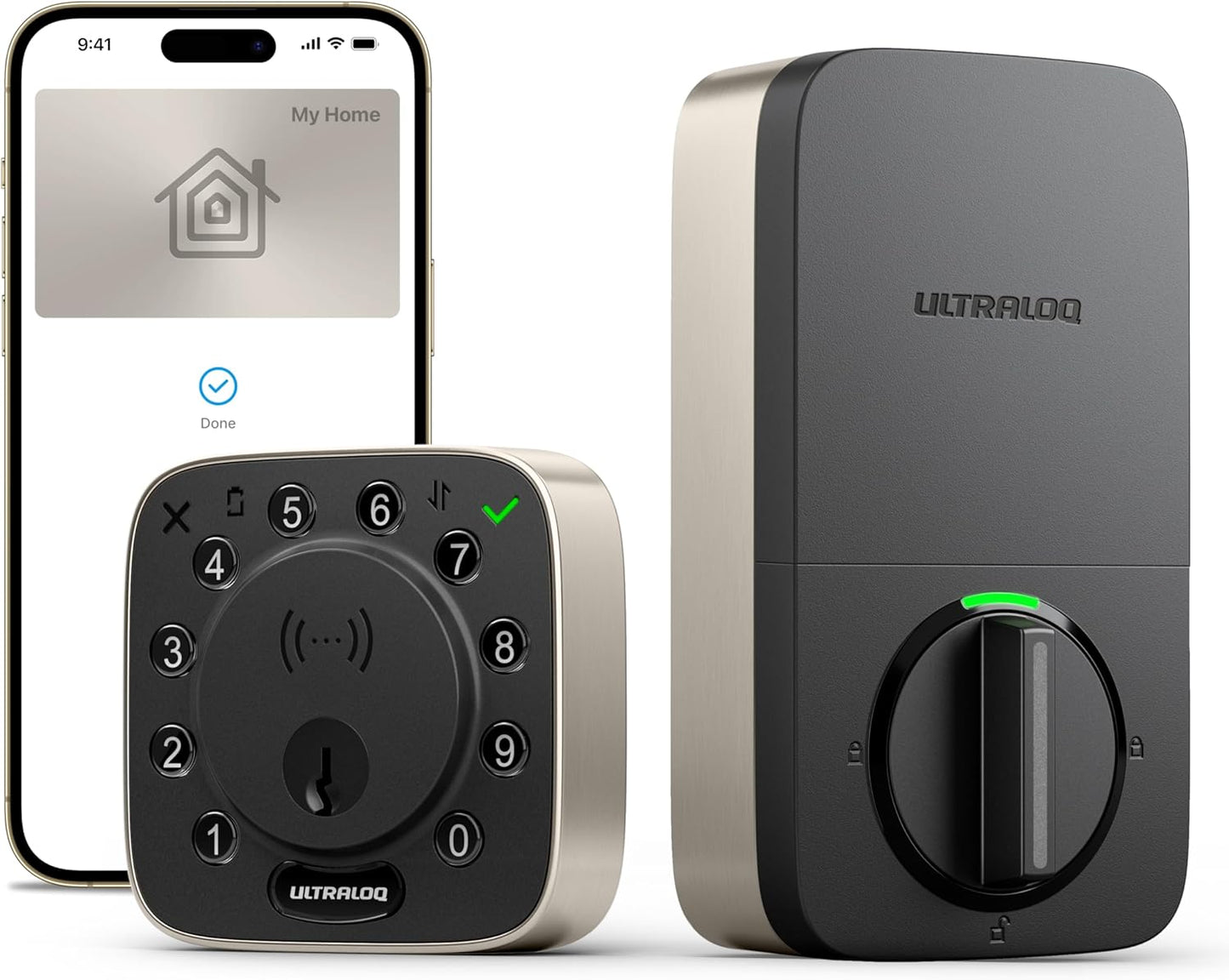 ULTRALOQ Bolt NFC, World's First Smart Lock with Apple Home Key and Android NFC Tap to Unlock, Built in Wi-Fi Deadbolt, Remote Control, Works with HomeKit, Alexa, Google, 1 Year Battery, BHMA Cert.