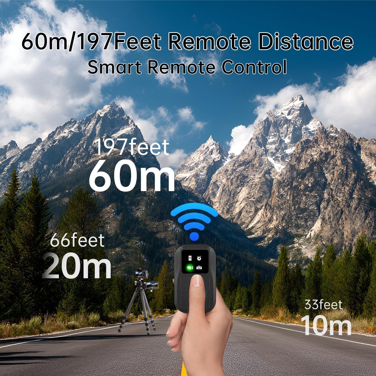 Suptig Wireless Remote Control for GoPro Hero 13/12/11/10/9/8 Black, Gopro Max, Phone, Built-in Rechargeable Battery