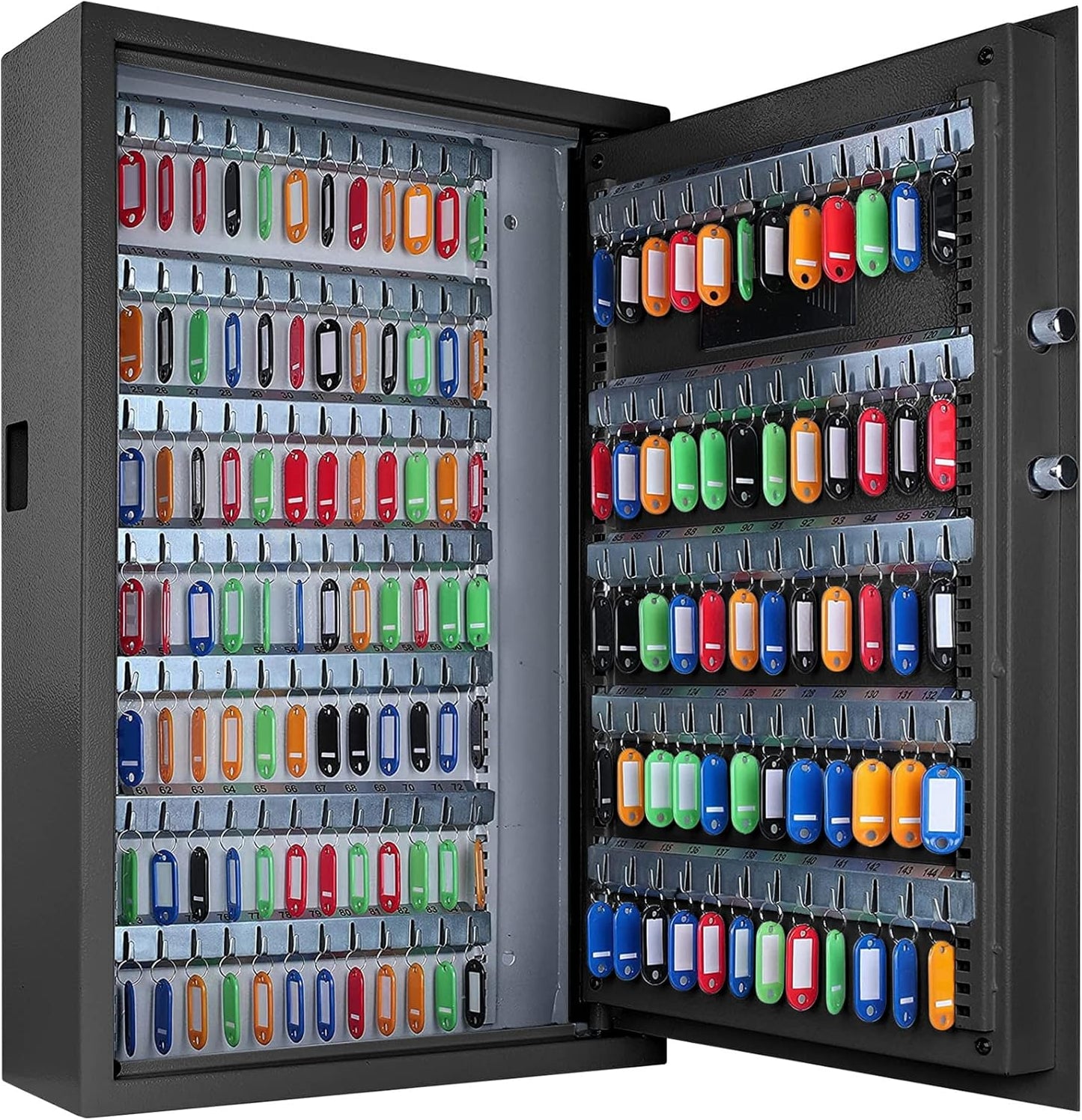 160 Position Large Key Box Wall Mount, Key Lock Box with Programmable Keypad, Spare Keys and Key Tags, All Steel Key Cabinet for Offices Cars Hotels Dorms