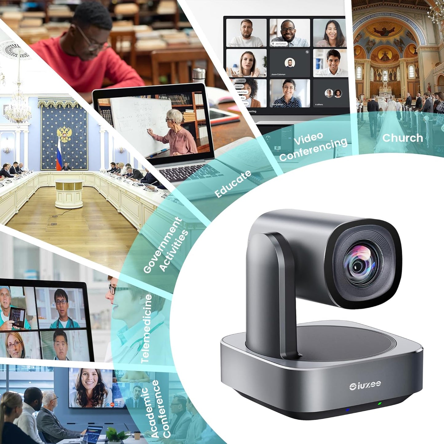 PTZ Camera with 20X Optical Zoom HDMI/USB3.0 Wide View Angle 1080P for Video Conference Meeting Church Live Streaming Education Works with Zoom Webex OBS YouTube Red Dot Design Winner
