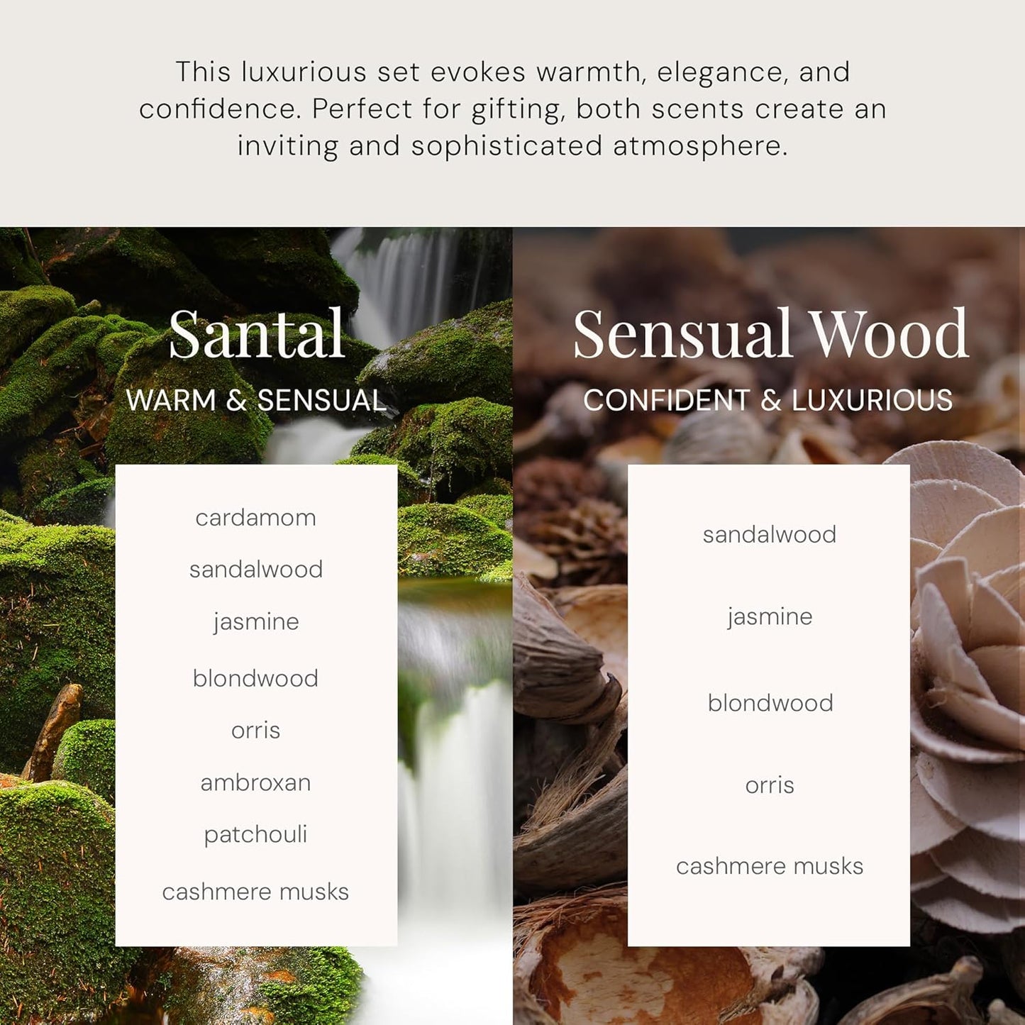 Air Esscentials The Diamond Gift Set, Smart Scent Air Machine Luxury Kit, Waterless Fragrance Oil Diffuser with 2 Scents & Bluetooth Control, Santal & Sensual Wood, White