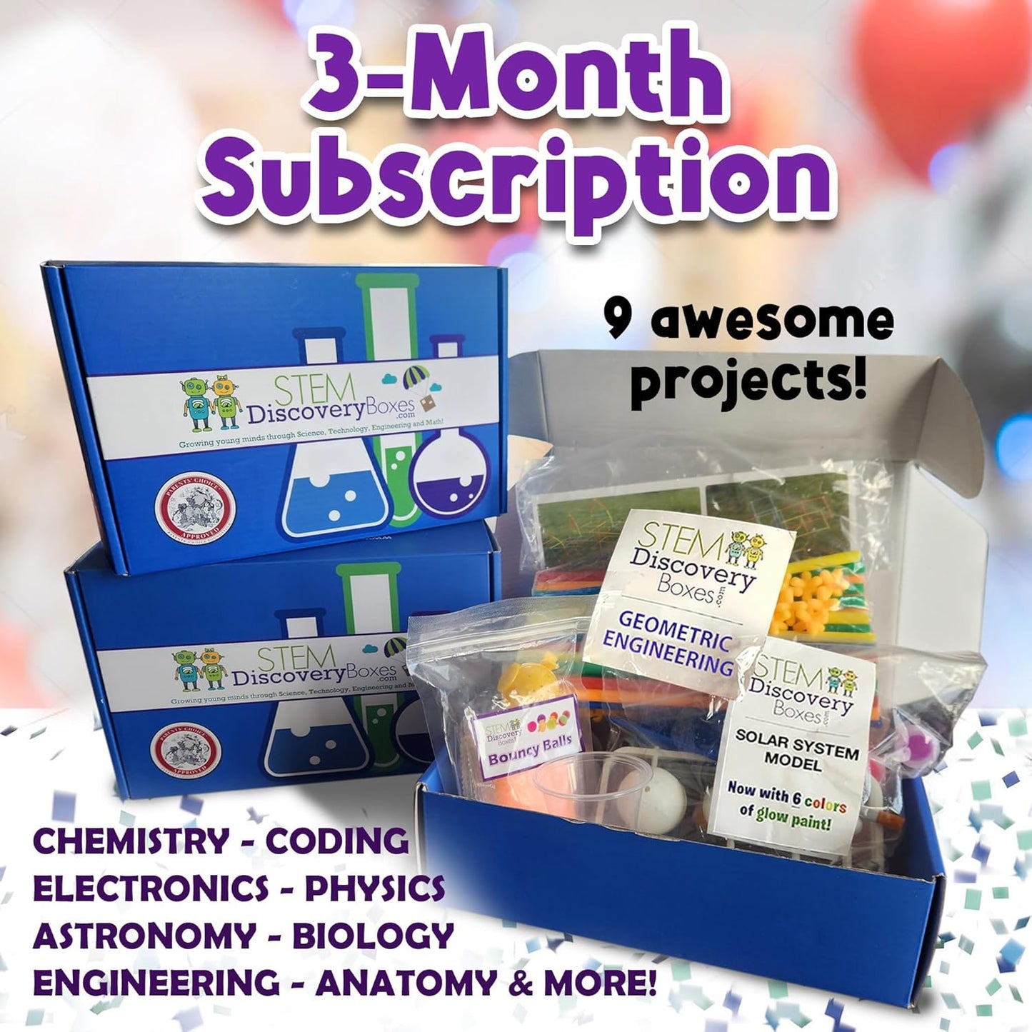 3-Month STEM Science Kit for Kids Ages 7–12 | 3 Hands-On Projects per Box | Educational Science & Engineering Activities | Ships Monthly