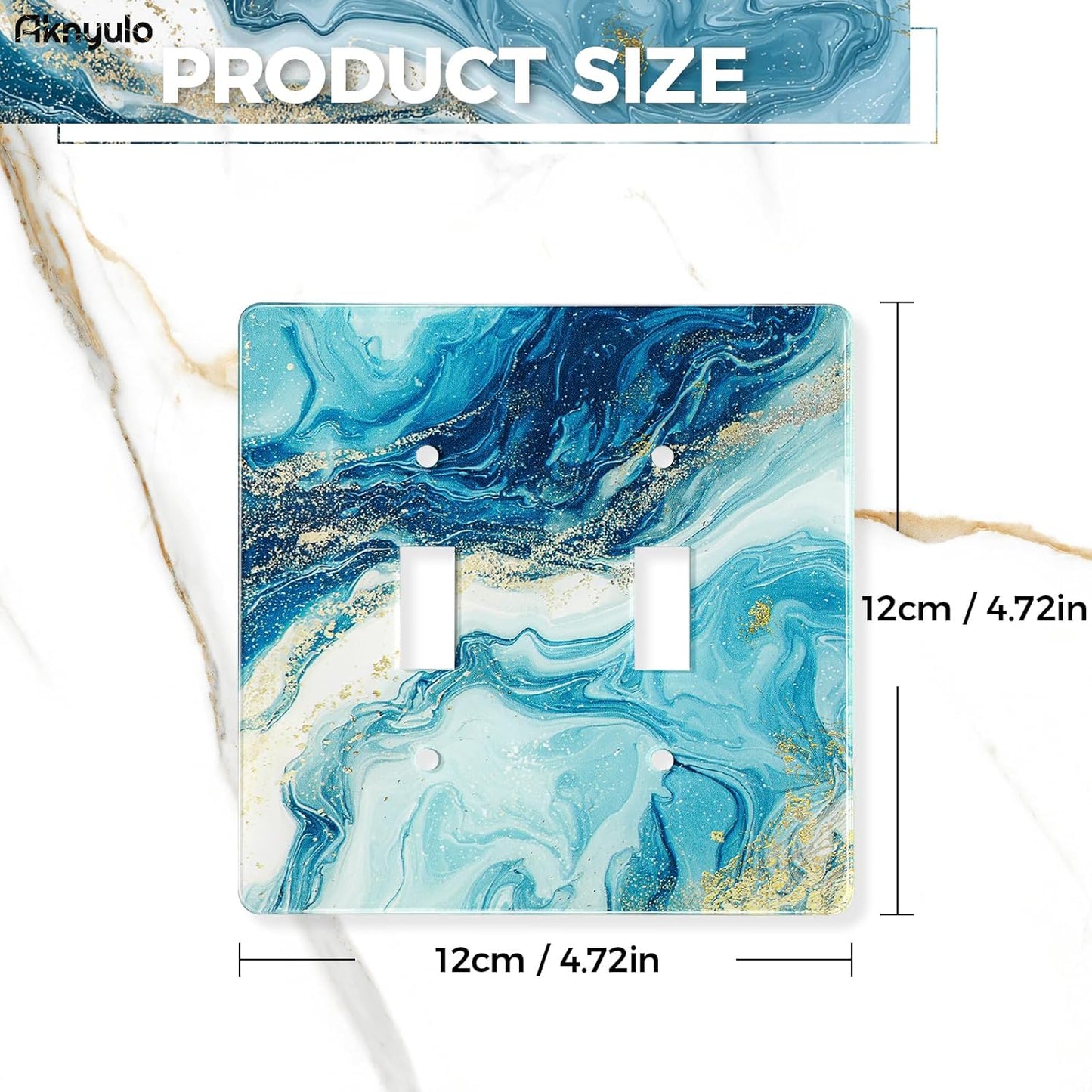 Elegant Marble Acrylic Light Switch Cover Decorative Double Rocker Wall Plate Light Switch Plate Cover