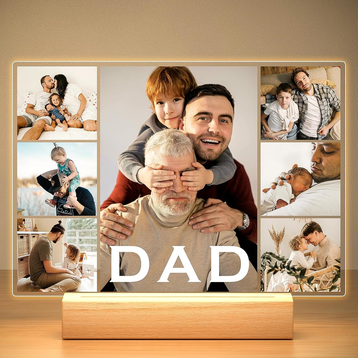 Custom Picture Frame with Photo, Customized Picture Frames, Personalized Photo Frame, Personalized Valentines Day Gifts for Dad Baby Kid Family