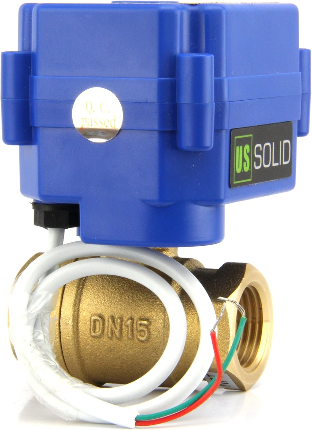 U.S. Solid Motorized Ball Valve- 3/4" Brass Ball Valve with Standard Port, 9-24V AC/DC and 2 Wire Auto Return Setup (Pack of 25)