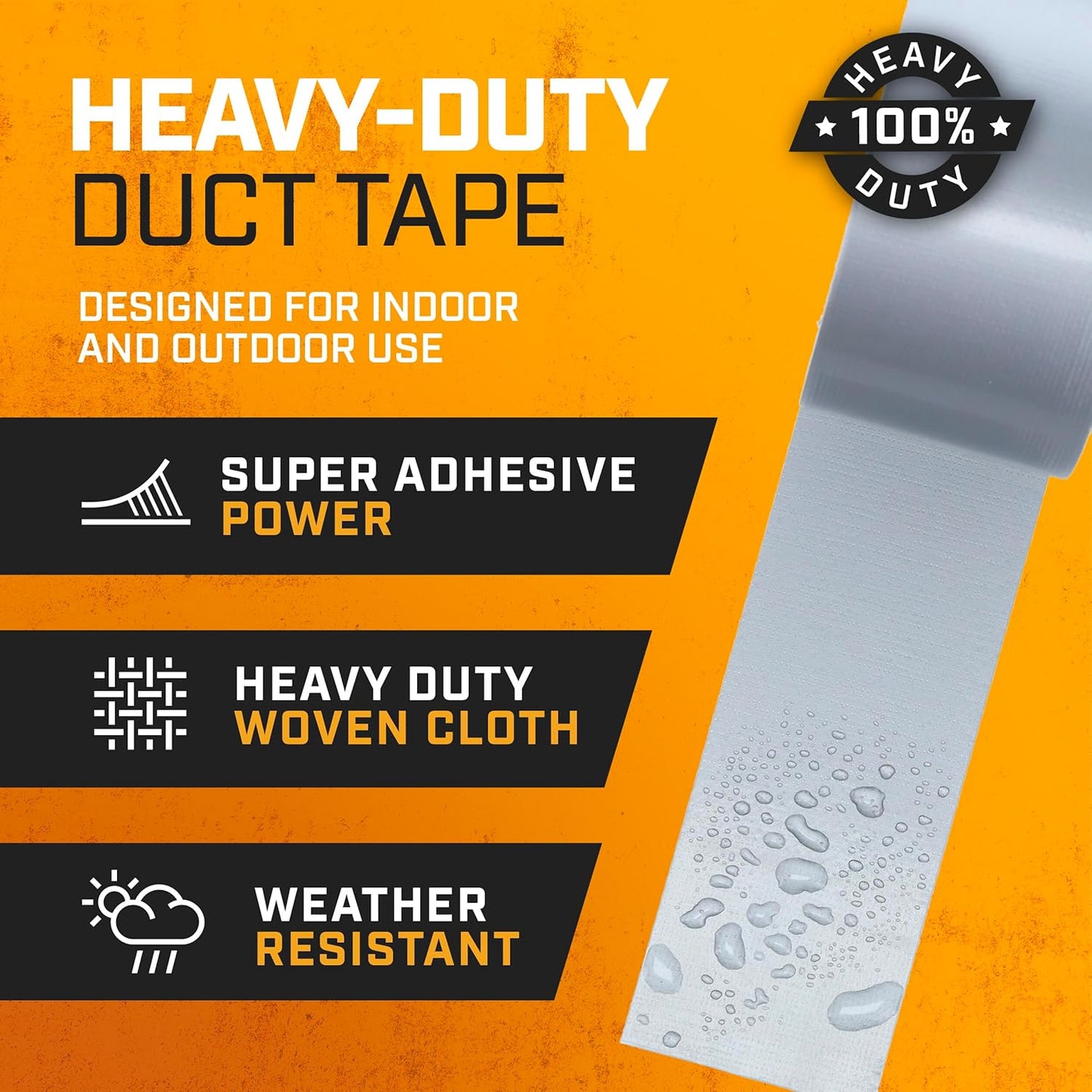 Lockport Duct Tape Heavy Duty Waterproof - 30 Yards x 2 Inch - 12 Roll Pack Silver Duct Tape Bulk Pack - No Residue, Flexible, Strong, All-Weather and Easy Tear - Grey Heavy Duty