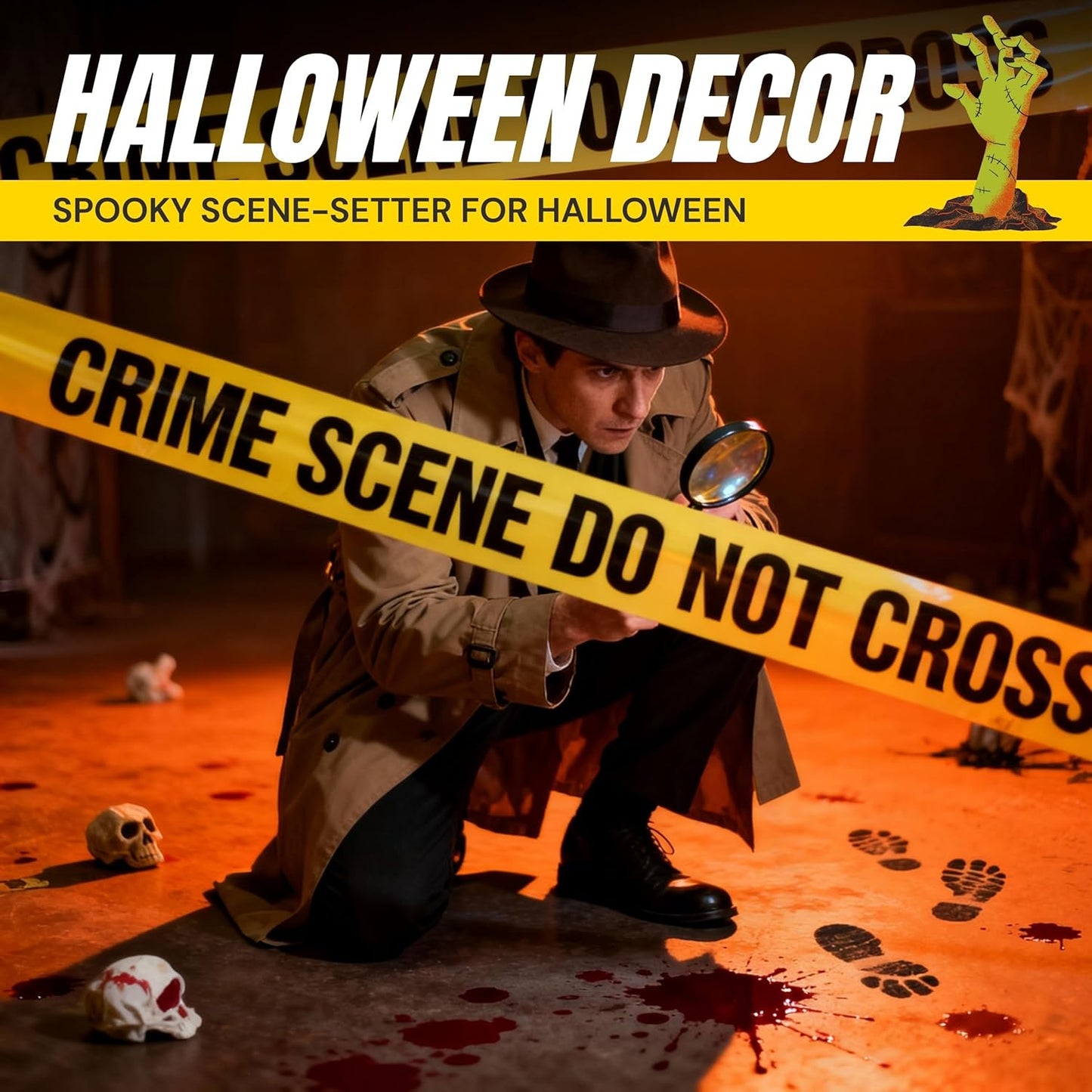 Crime Scene Do Not Cross Tape 6 Pack 3 inch x 1000 feet, Bright Yellow with a Bold Black Print for High Visibility • Tear Resistant Design