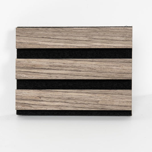 Sample Wood Salt Acoustic Wall Panels, Soundproof Wooden Wall Panels, 3D Fluted Sound Absorbing Panel, Rustic Walnut, Sample Pack