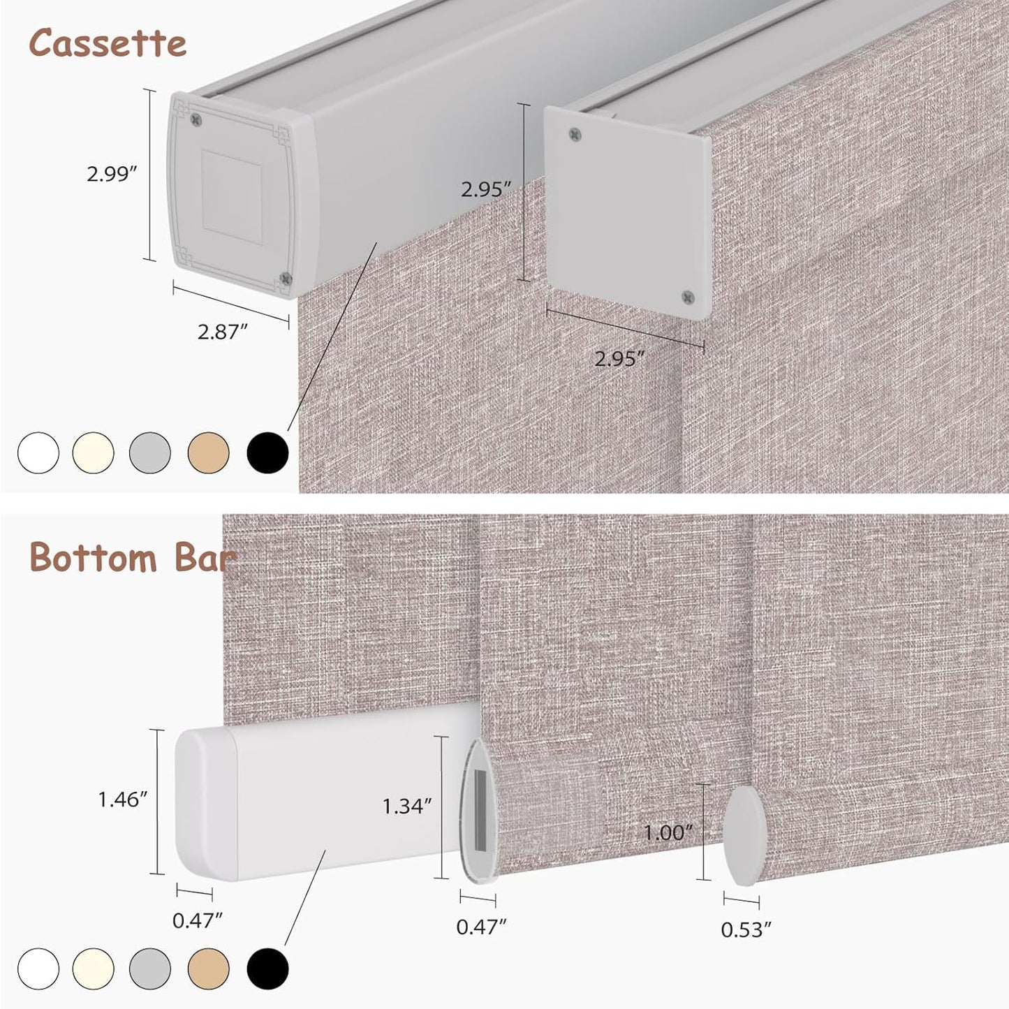 Motorized Roller Blinds with Remote, 100% Blackout Automatic Roller Shades for Bedroom, Bathroom, and Living Room, Customized Size, Cloud Shadow Brown