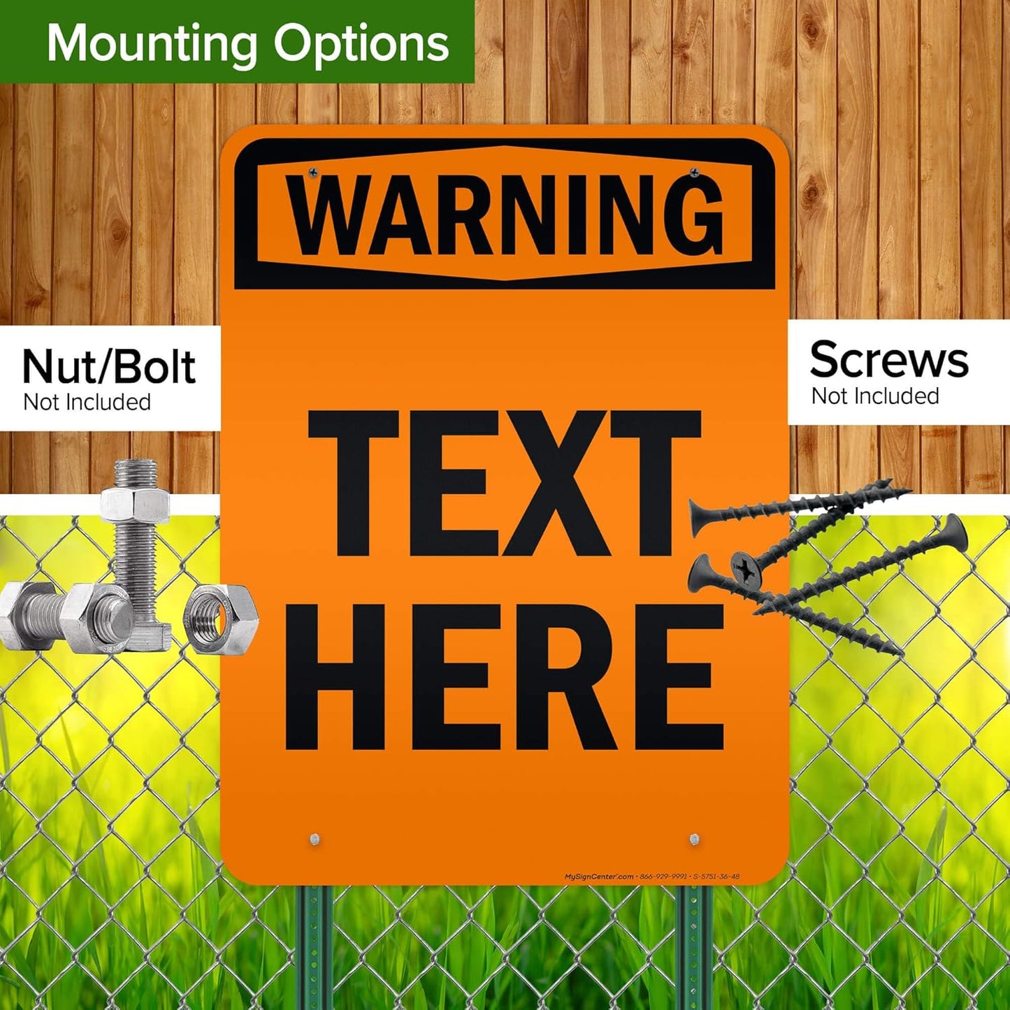 Custom warning Sign, OSHA Sign, 36x48 Inches, Reflective, Rust Free DiBound, Fade Resistant, Made in USA by My Sign Center