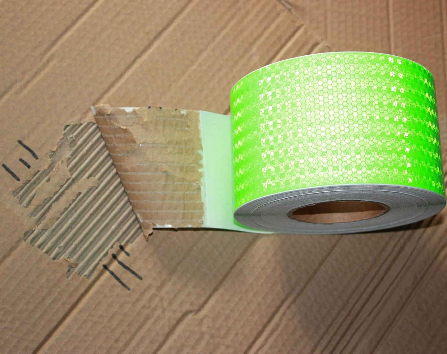 Green Reflective Tape Outdoor Waterproof 4 inch Wide, High Visibility Warning Industrial Marking Tape, Safety Stickers (168 feet)