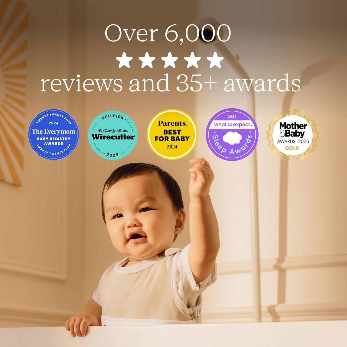 Nanit Essentials Smart Baby Monitor with Floor Stand – 1080p HD Wi-Fi Camera, Sensor-Free Breathing Monitoring, Sleep Tracking, Two-Way Audio, Night Vision, Motion & Cry Notifications, White