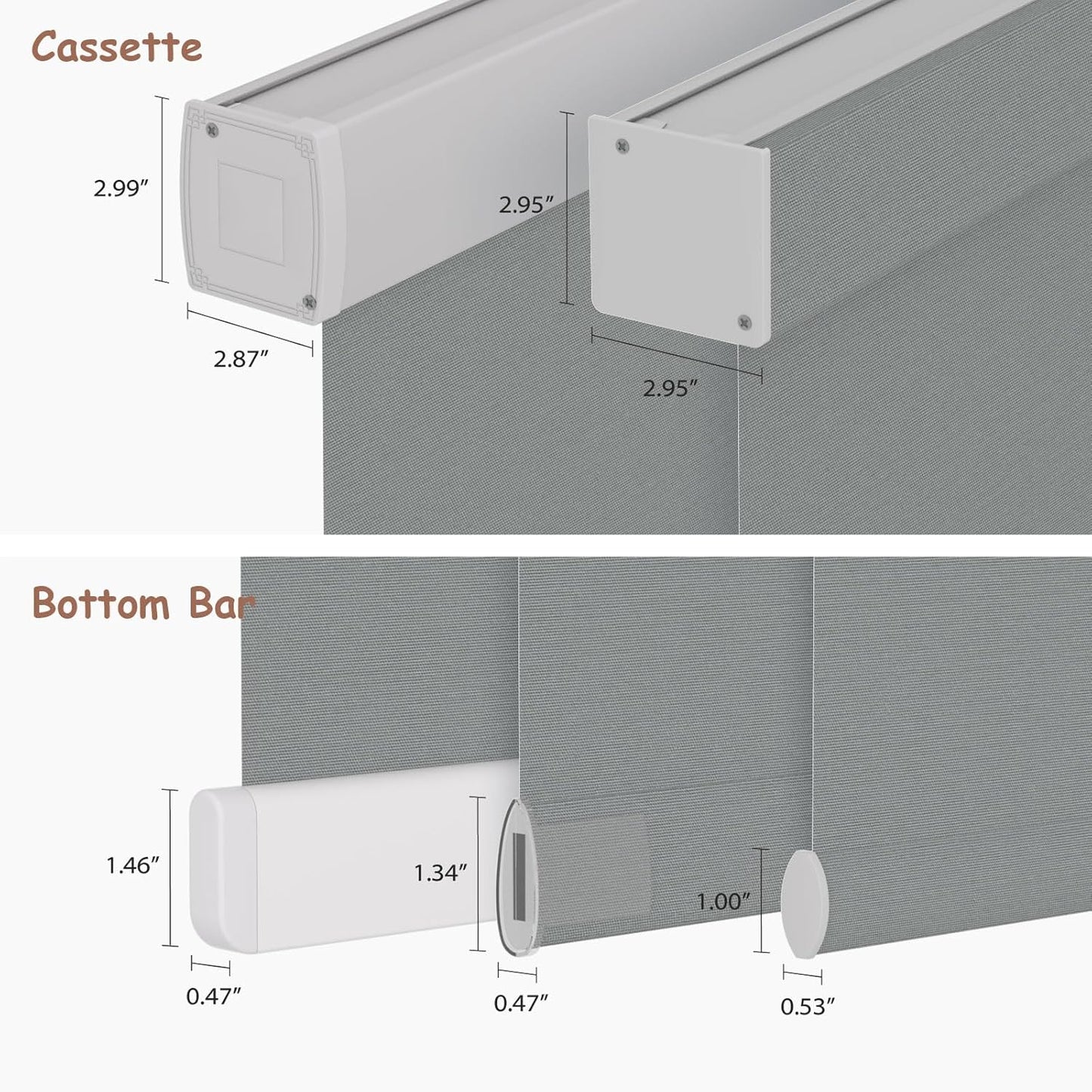 Motorized Roller Blinds with Remote, 100% Blackout Automatic Roller Shades for Bedroom, Bathroom, and Living Room, Customized Size, Moonlit Fog Gray