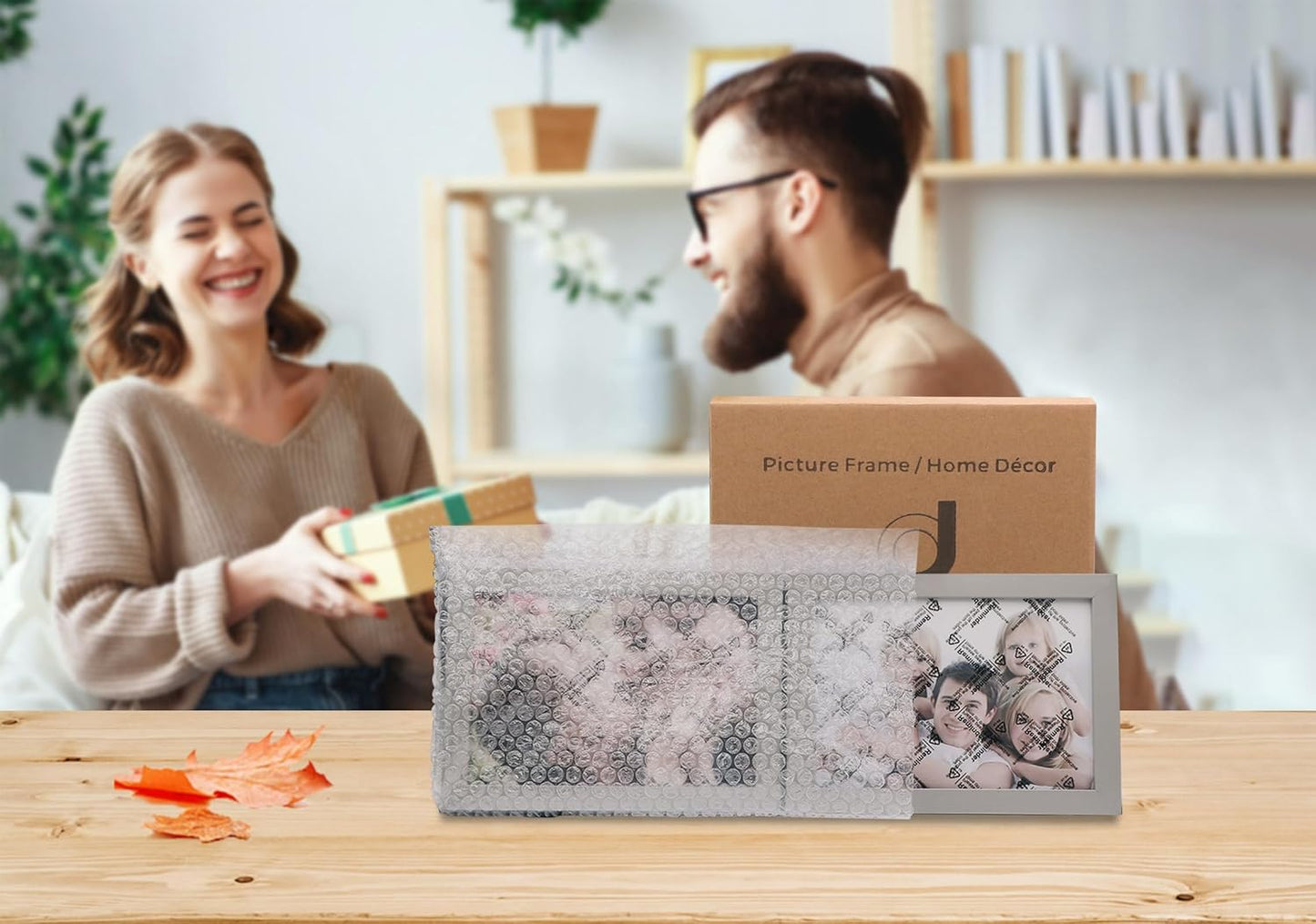 Double 4x6 Horizontal Combo, Grey Wood Picture Frame, 3.5x5.5 Opening Foldable Landscape View Photo Frame on Table-top or Wall