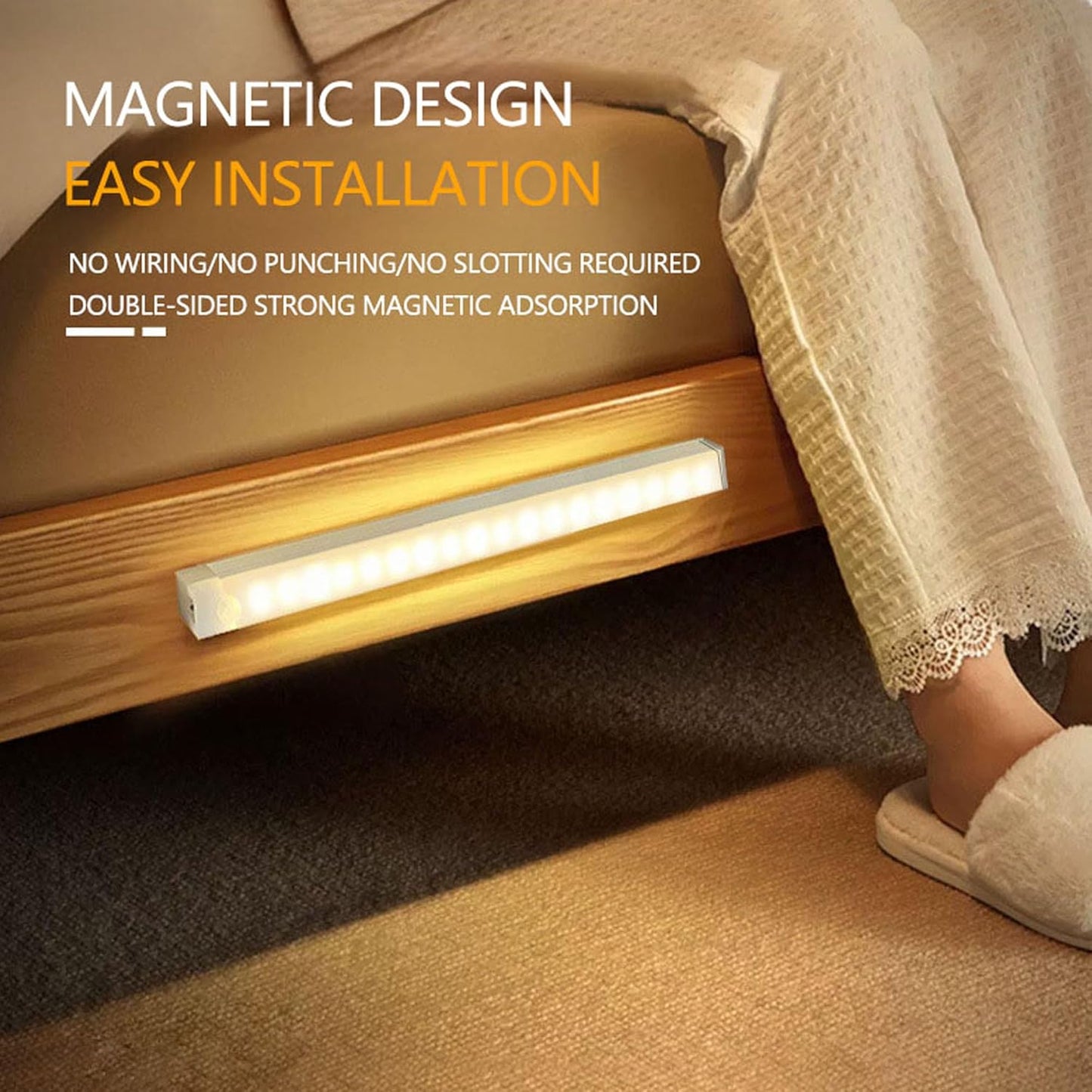 4 Pcs 3.9In Punch-Free Smart Sensor Magnetic Rechargeable Led Lights, Motion Sensor Light Indoor, USB C Rechargeable Closet Under Counter Lighting for Kitchen,Wardrobe,Cupboard