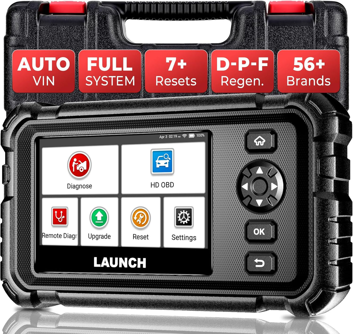 Launch CRP129 HD Heavy Duty Truck Scanner, 2026 Full System Diesel Scanner with Speed Limit Adjust Reset, D.P.F Regen, Oil Reset for Commercial Vehicles, Cummins, Detroit, International Paccar