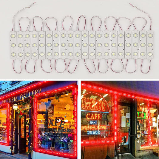 LED Module, 100pcs 49.8 Ft 5730 SMD 150LM Per LED Module IP65 Waterproof Decorative Light for Advertising Signs with Tape Adhesive Backside (Red Light)