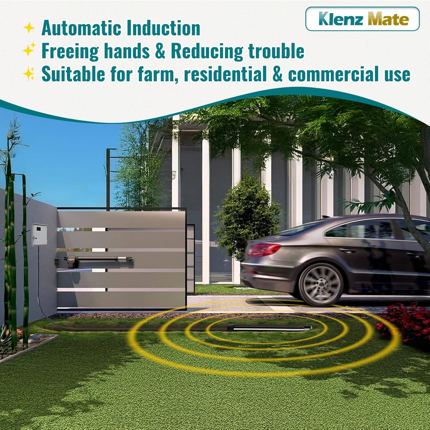 100FT. Upgraded Vehicle Exit Sensor with 100 ft Cable, Automatic Gate Opener Car Detector, Compatible with Mighty Mule,Ghost Controls,LiftMaster Vehicle Door Opening Systems