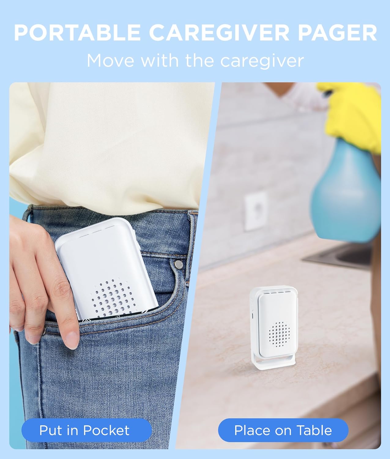 Newly Upgraded 2025 Bed Alarm for Elderly Dementia Patients - Wireless Fall Detection & Motion Sensor Alert System for Seniors, Dementia & Alzheimer Patients (2 Sensor + 1 Receiver)