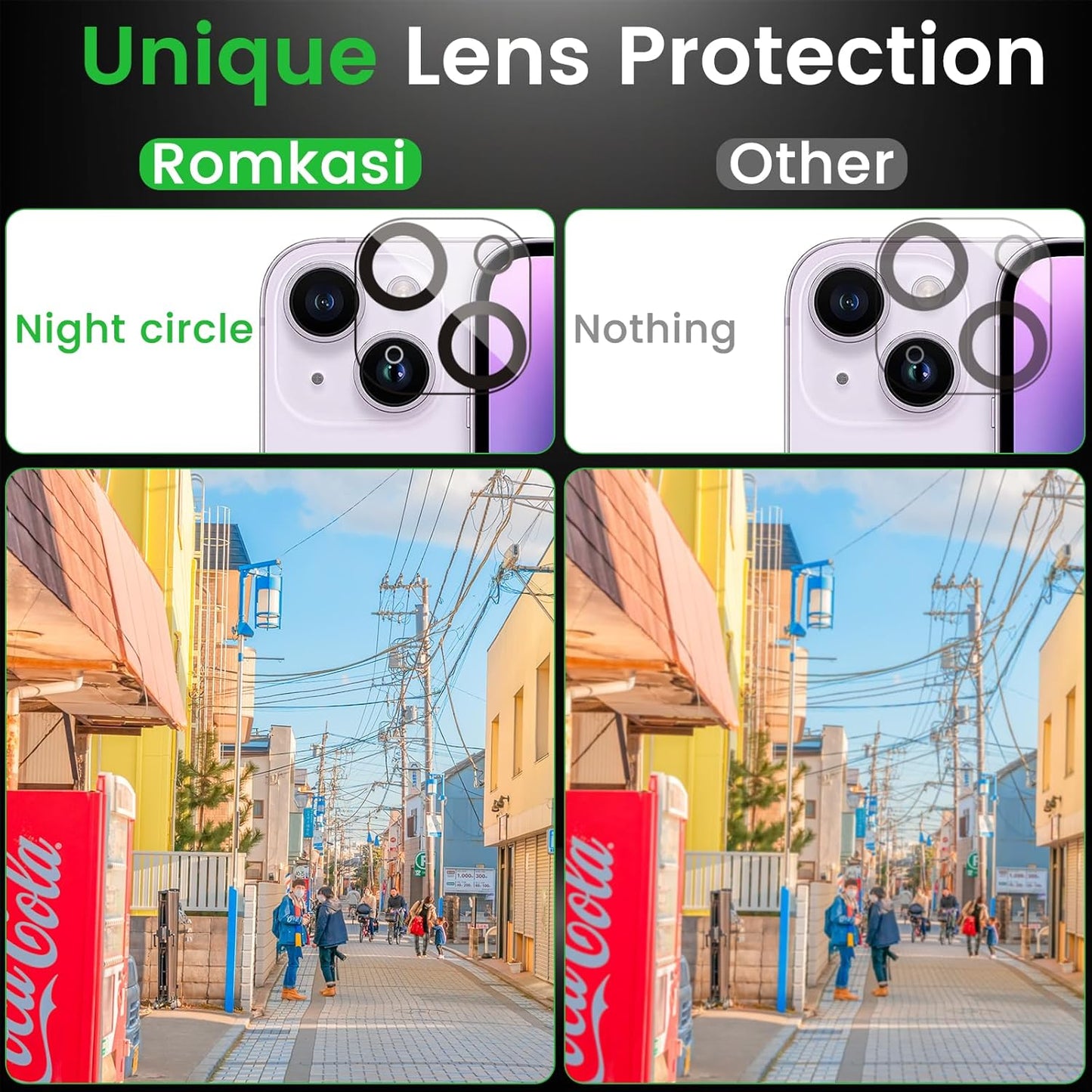 3 Pack Privacy Screen Protector for iPhone 14 Plus 6.7 Inch with 3 Pack Camera Lens Protector, Anti Spy Tempered Glass Film, Anti-Scratch, Touch Sensitive, Case Friendly