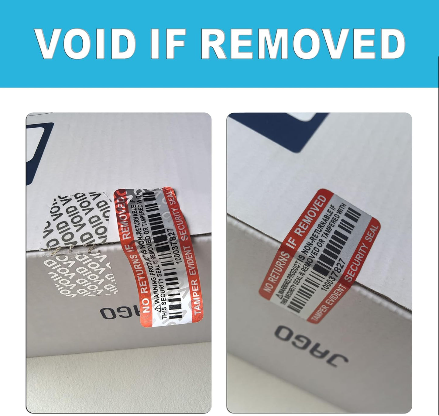 Tamper Evident Proof Barcode Stickers with Individual Serial Number Security Warranty Void Sticker,Sealing Label for Package(120pcs 2x0.8in Red Matte Silver)