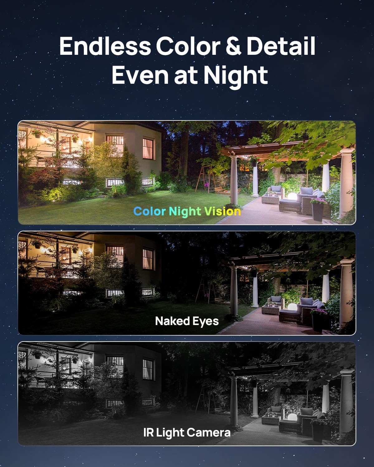 Anona Aurora 4K Solar Security Cameras Wireless Outdoor, Forever Power with Solar Panel, 8MP Color Night Vision, 24/7 AOV Recording, No Monthly Fees, AI Detection, Easy Setup, 2.4 G WiFi, IP67, 4 Pack