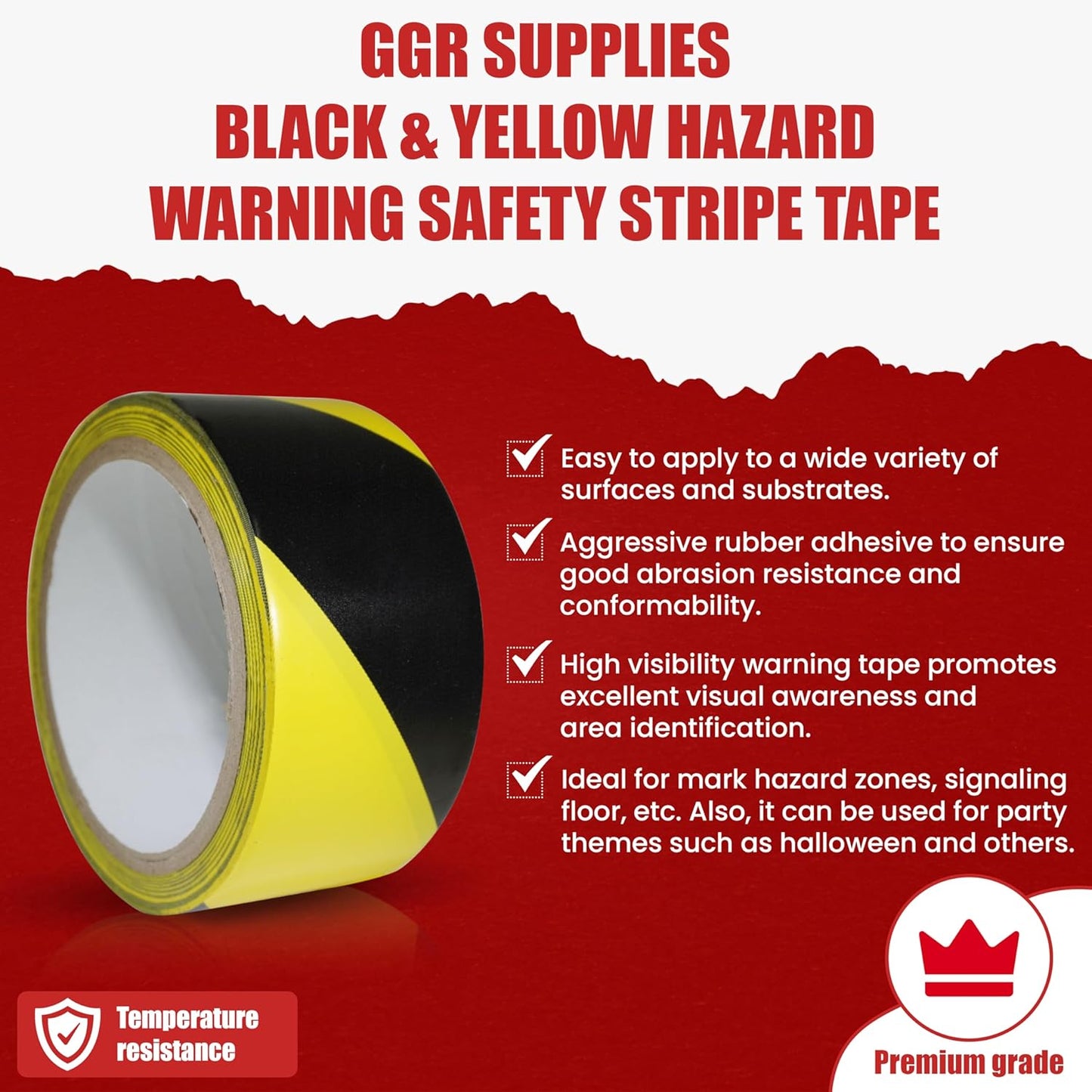 GGR Supplies SST-618C Green & White Hazard Warning Safety Stripe Tape: 2" in. Wide x 18 yds.
