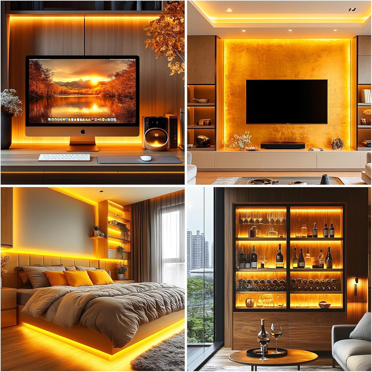 Short LED Strip Lights Yellow 5V USB Not Dimmable Flexible COB LED Rope Lights 320 LEDs/m Super Bright Gold Bendable Small Tape Lights for Exhibition Hall,Living Room TV Lights Decor (3.28FT/1M)
