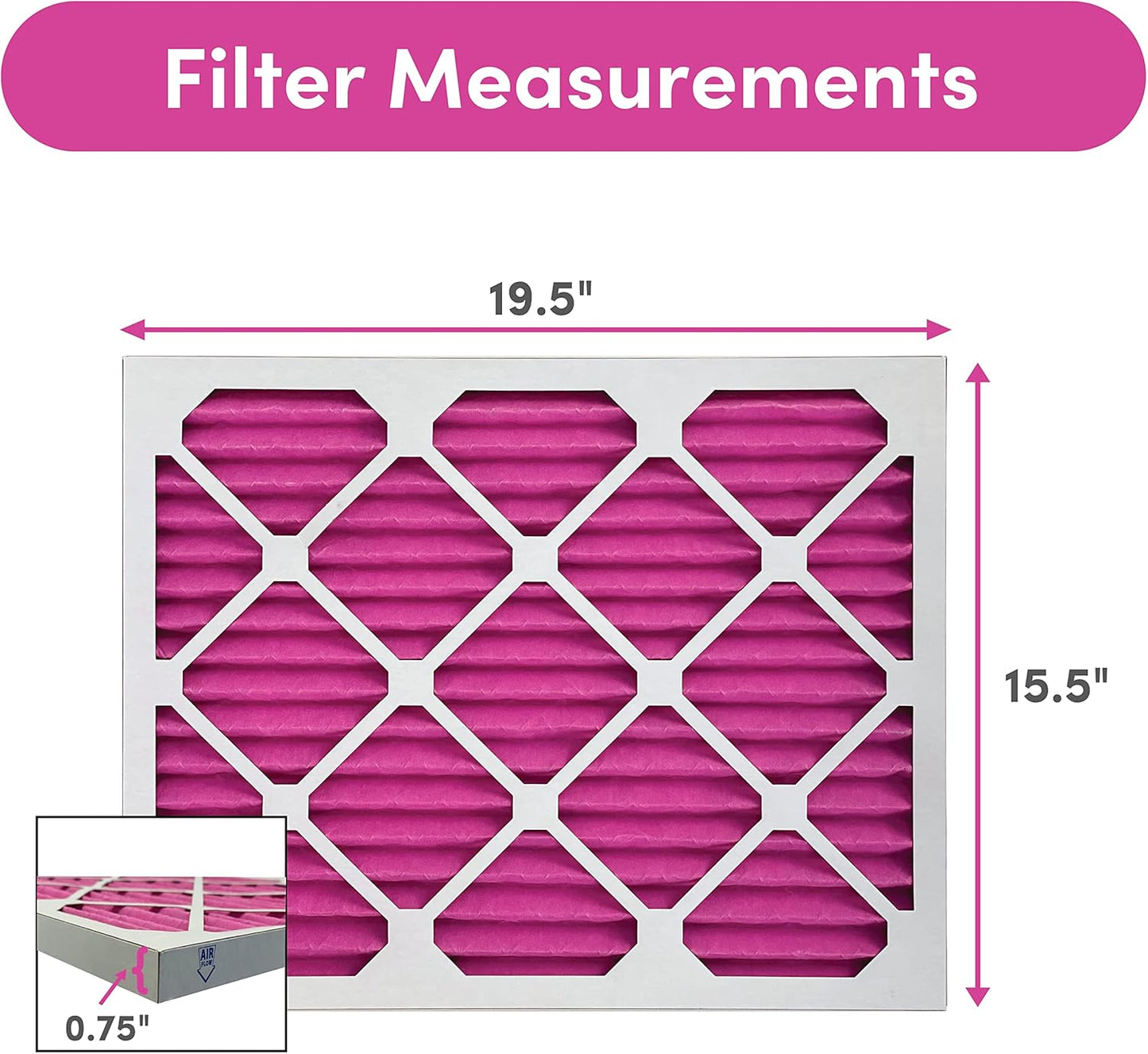 Colorfil 16x20x1 Air Filter (6-Pack) | Made in the USA | Color Changing | Remove Cat and Dog Odor | MERV 8 for Pet Hair Dander and Dust | 15.5"x19.5"x0.75" Exact Size