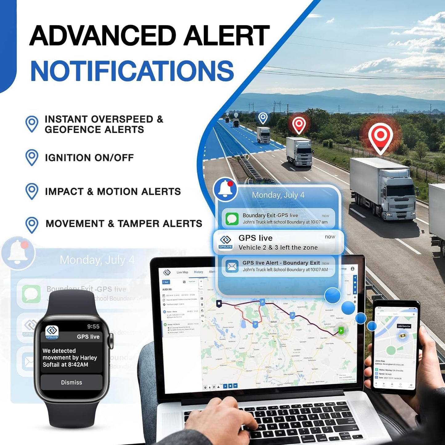 REWIRE SECURITY Geo Track Mini 4G GPS Tracker for Vehicles – Real-Time Vehicle Tracking Device for Car, Van, Motorhome | Easy Battery Install | Live App Tracking | 4G Fleet Tracking
