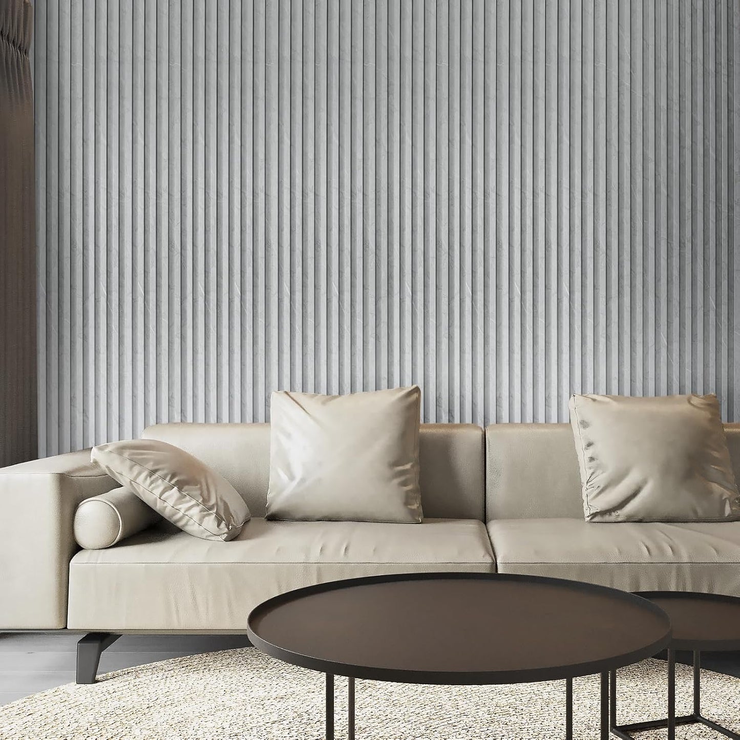 Art3d 8-Pack WPC Slat Wall Panel for Interior Wall Decor, Decorative Fluted Accent Wall Covering Panel for Living Room Bedroom TV Background Office, 96 x 6 Inch - Slate