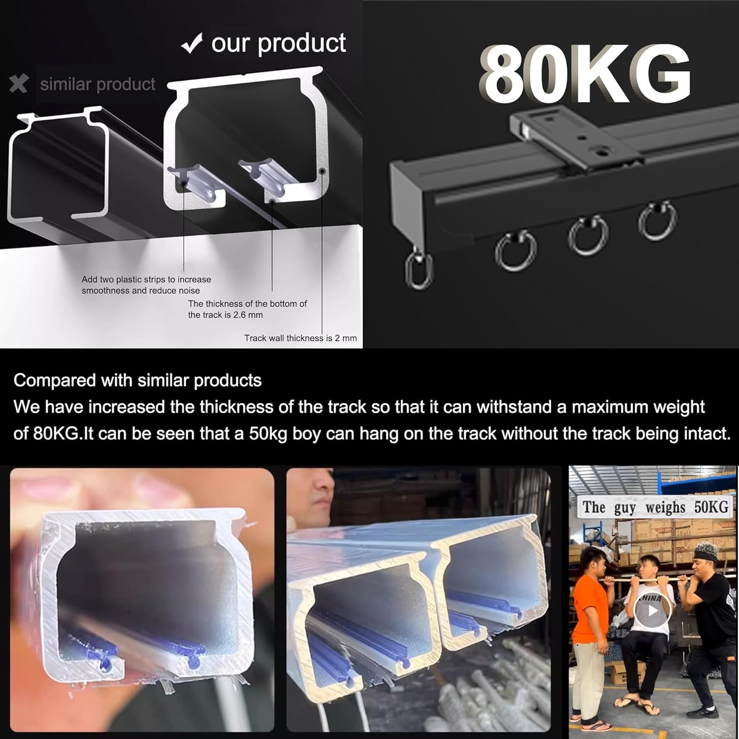 Curtain Track Ceiling Mounted Rail for Curtains, Drapes, and Room Dividers Ceiling or Wall Mount Curtain Track Room Divider-Sliding Curtain Rail