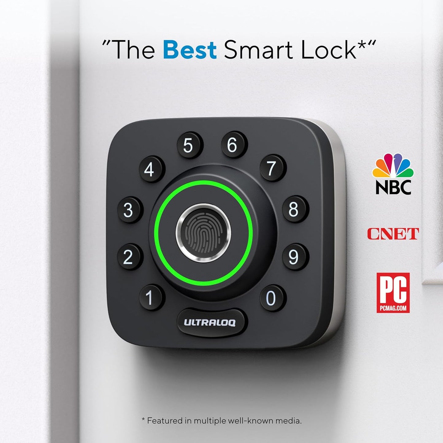 ULTRALOQ Smart Lock U-Bolt Pro, 7-in-1 Fingerprint Keyless Entry Door Lock with App Control, Anti-peep Keypad, Auto Lock, Smart Deadbolt Front Door, IP65 Waterproof, Easy Installation, 1 Year Battery