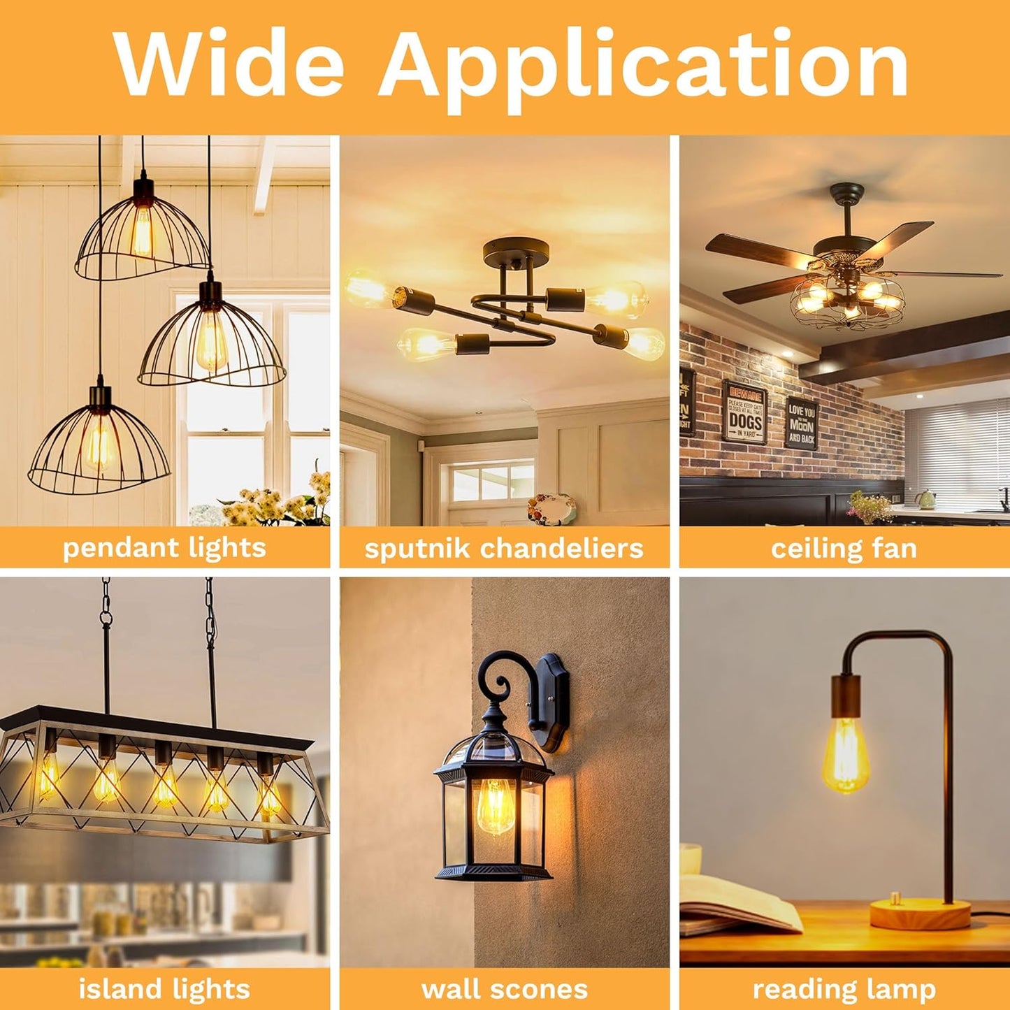 Edison Bulbs E26 Medium Base 2700K Soft White, 750LM ST58 Vintage LED Filament Bulb Clear Glass, Equivalent 75W Dimmable Lights Bulb 90+ CRI for Chandeliers, Pendants, Wall Sconces, 3 Pack