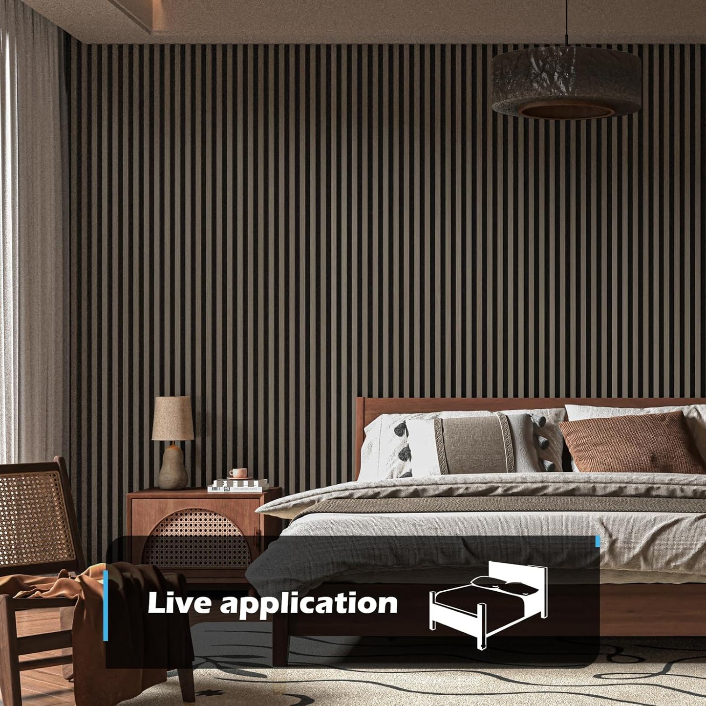 Art3d 4-Pack 108" x 12" Acoustic Wood Panels for Wall, Soundproof Wood Slat Panel for Wall and Ceiling, 3D Fluted Sound Absorbing Paneling for Interior Wall Decor, Living Room, Bedroom - Walnut