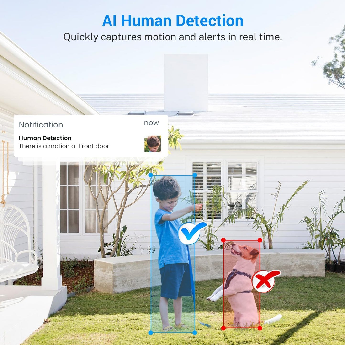 1080p Wireless Video Doorbell Camera, Smart Outdoor Surveillance Cam, Live View, Cloud Storage, AI Human Detection, Instant Alerts, Night Vision, Two Way Audio, 2.4G WiFi Only