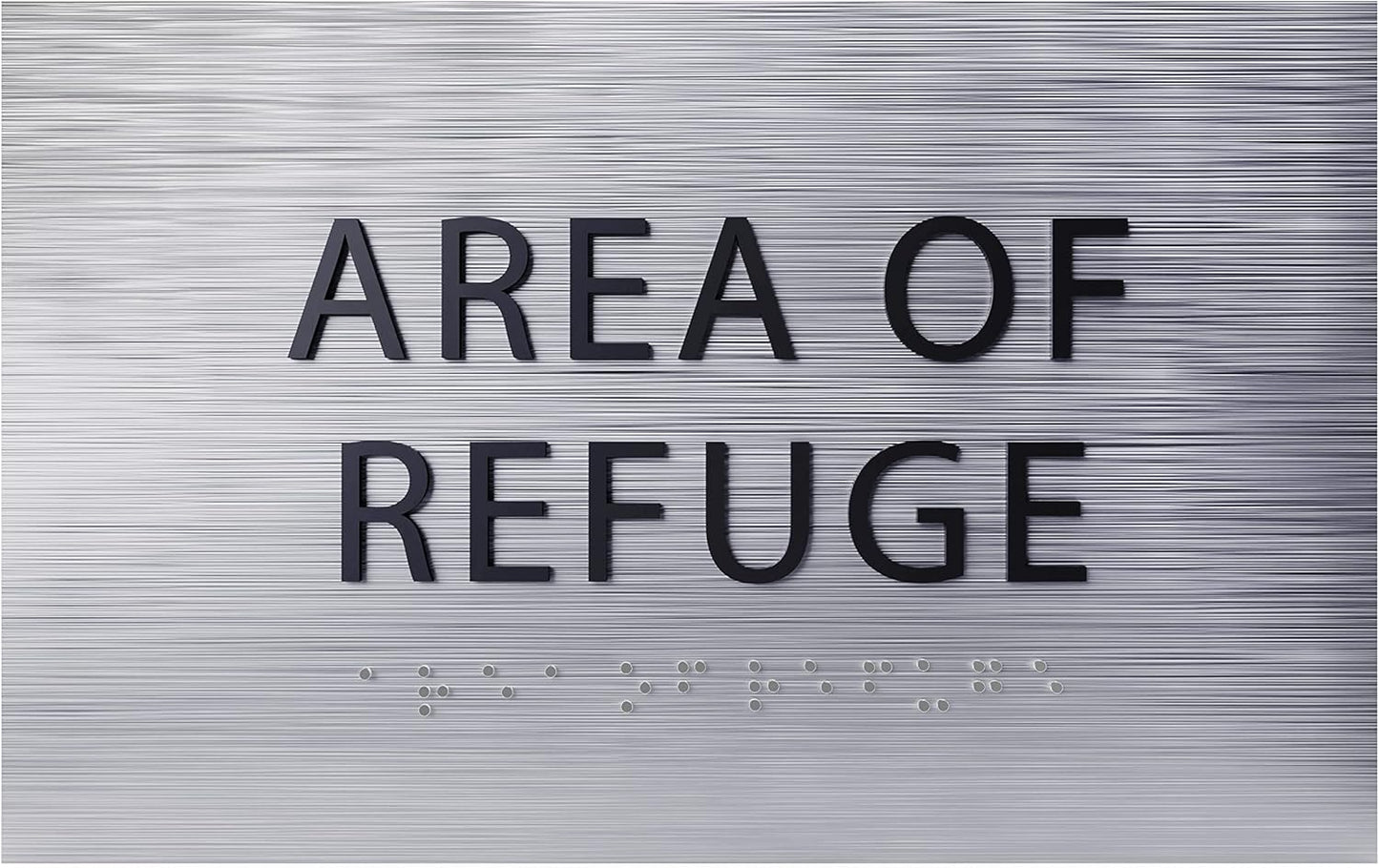 6" X4" Area of Refuge Sign - ADA Compliant Tactile Graphics Grade 2 Braille Text | Wall Mount Plastic Signs for Shopping Malls, Offices, Hotels, Schools, Apartments & Restaurants