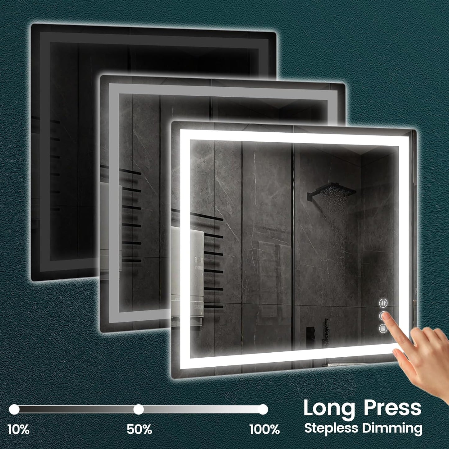 30"x 36" Bathroom Mirror for Over Sink, Anti-Fog LED Bathroom Mirror with Lights, Memory 3 Colors Modes & Dimmable Bathroom Vanity Mirror