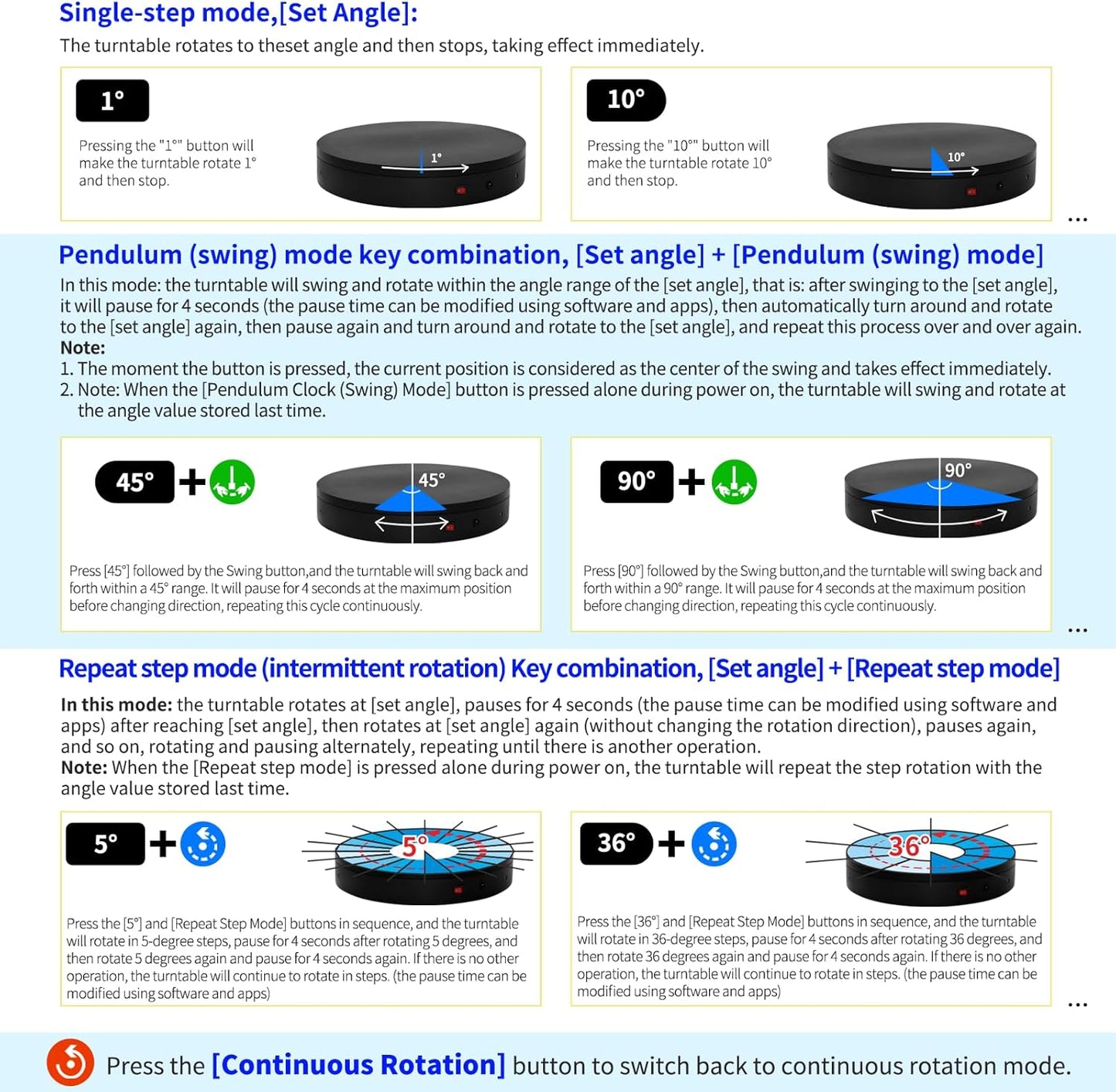 Programmable Motorized Electric Photography Turntable Rotating Platform Rotating Display Stand Secondary Development Motorized Electric Lazy Susan for 3D Scaner or Photography with USB/Wi-Fi