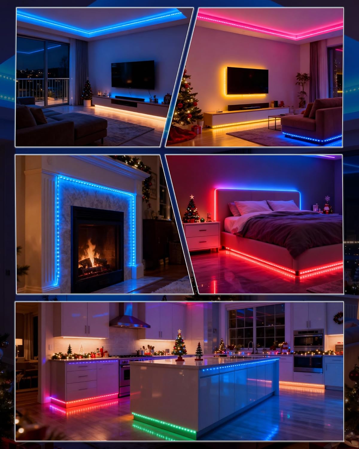 RGB COB LED Strip Light, 16.4ft Led COB Light Strip with Remote, Dimmable Smart App, Color Changing Music Sync, Smart Indoor RGB Led Lights for Bedroom, Home Decor, Party