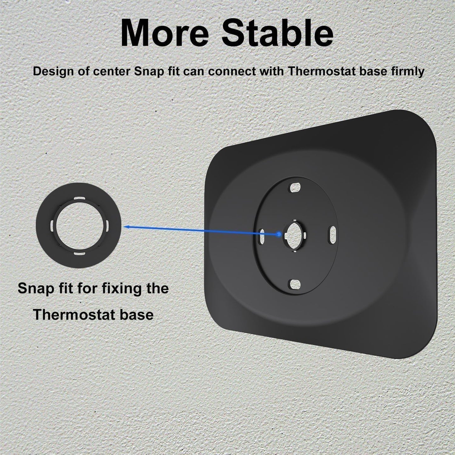 Nest Thermostat Wall Plate Cover Replacement Compatible with Google Nest Learning Thermostat (4th Gen), Practical Nest Learning Thermostat 4 Trim Kit, Snap fit Design (Black, 1 Pack)