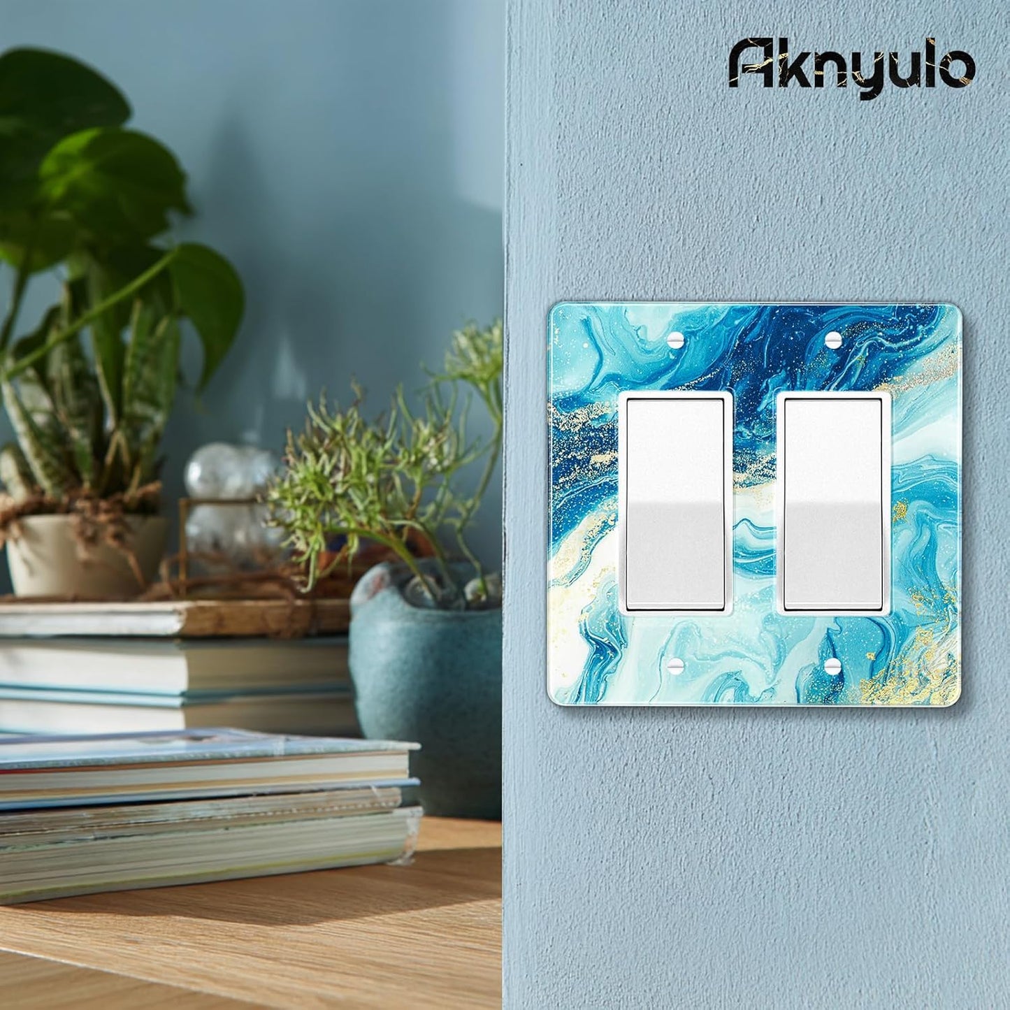 Elegant Marble Acrylic Light Switch Cover Decorative Wall Plate Light Switch Plate Cover Duplex Outlet Plate Wall Plate Cover