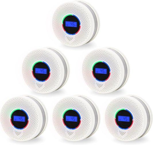Kesy Upgraded Smoke and Carbon Monoxide Detector 10-Year Lifespan, Dual Sensor Smoke Alarm & Carbon Monoxide Detector (6 Pack)