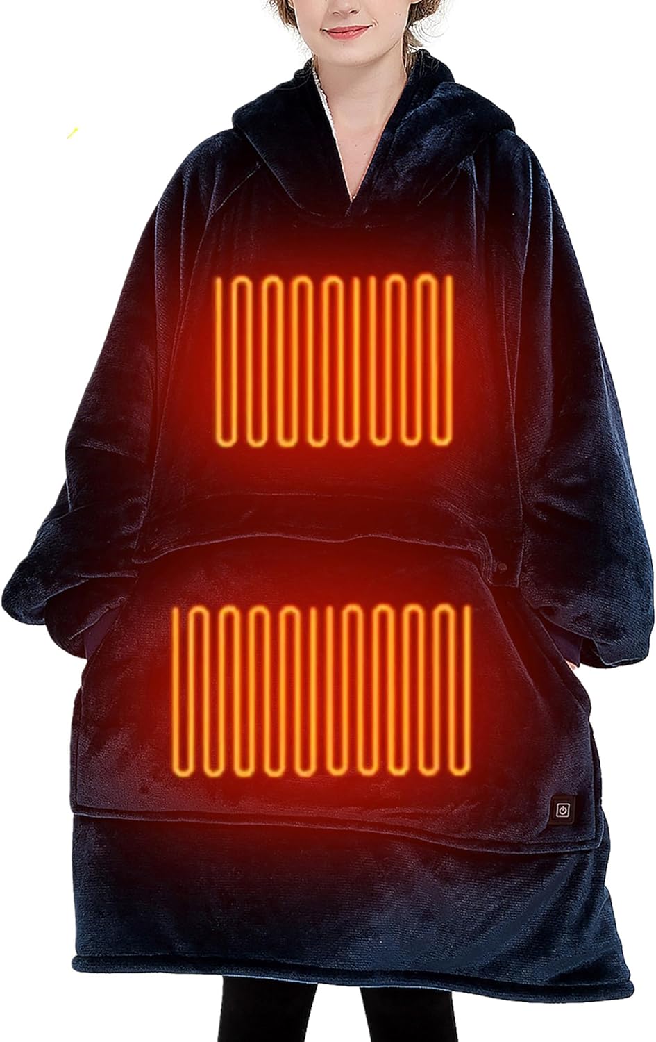 KFUBUO Heated Electric Wearable Blanket Throw Battery Operated Portable USB Cordless Outdoor Hoodie Sweatshirt