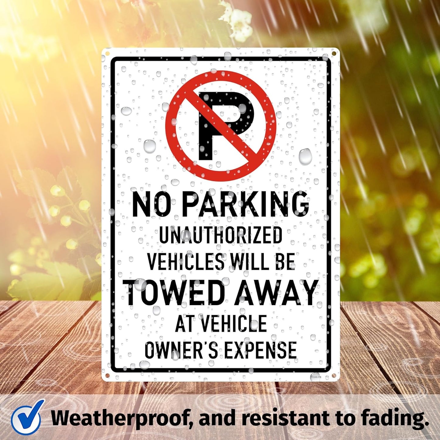 Brimar 10"x14" No Parking Vehicles Towed Away Sign - Aluminum, Weatherproof, Highly Visible, Effective Deterrent for Unauthorized Parking